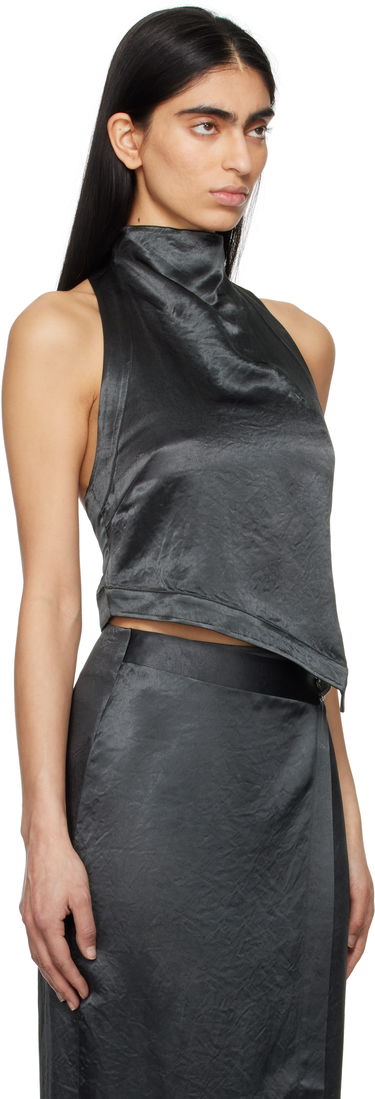 Пола Nanushka Nanushka Inara Satin Halter Tank Top Черно | NW25RSTP08077, 1