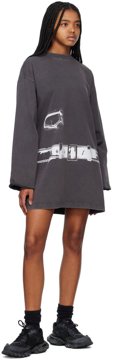 Тениска We11done We11done Trompe L'Oeil T-Shirt Minidress Сиво | WD-TO1-23-894-W-CH, 3