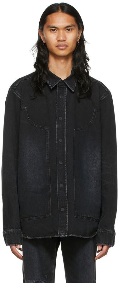 Риза We11done We11done Faded Denim Shirt Черно | WD-DB1-22-333-M-WB, 0