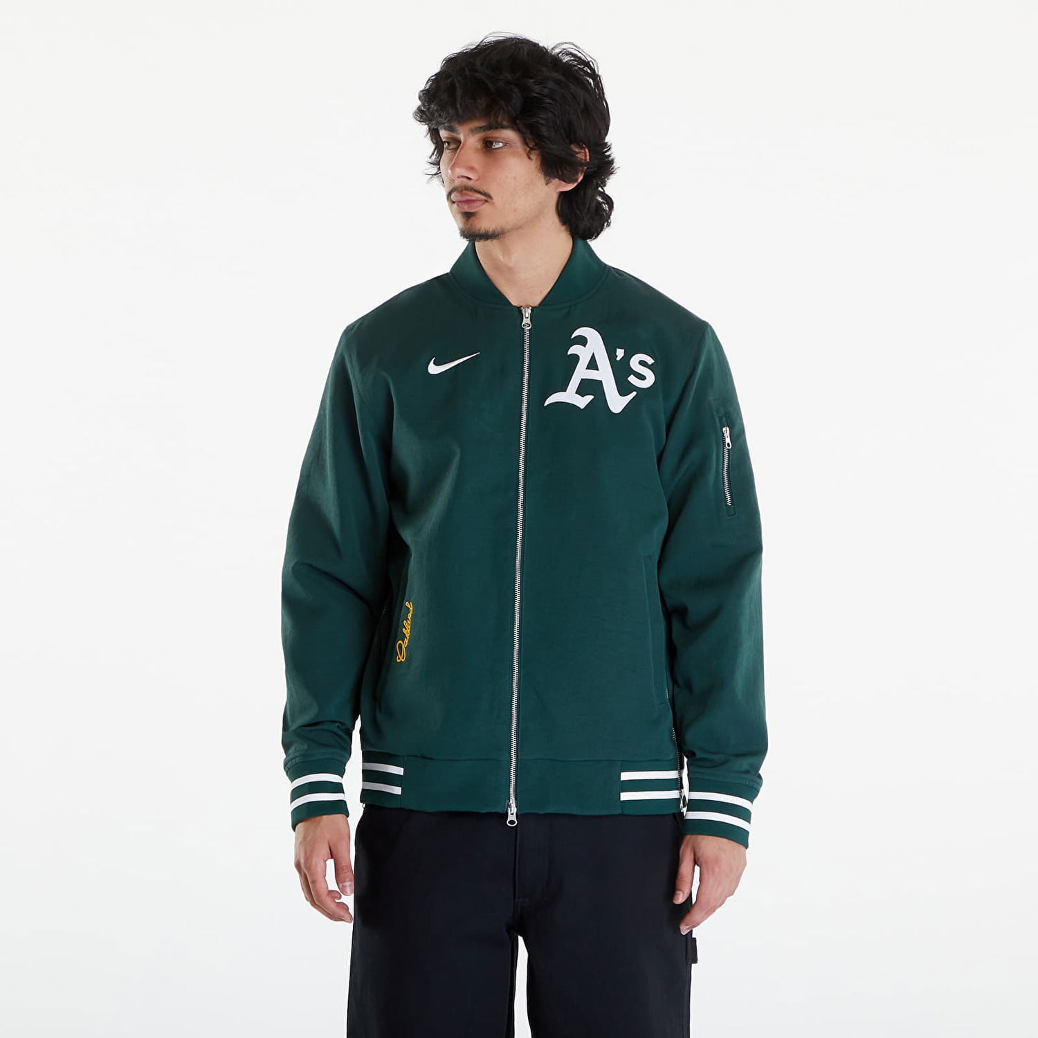 Яке бомбър Nike AC Bomber Jacket Oakland Athletics Pro Green/ Pro Green/ White Зелено | 015D-03AU-FZ-132, 0