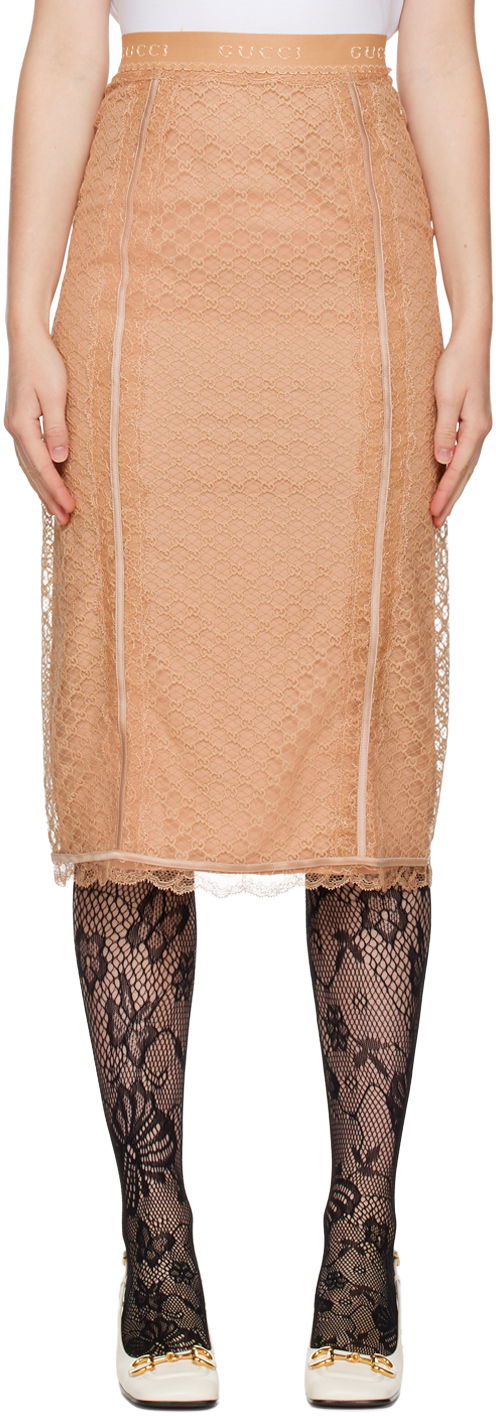 Пола Gucci GG Net Midi Бежово | 678193 XUAEQ, 0