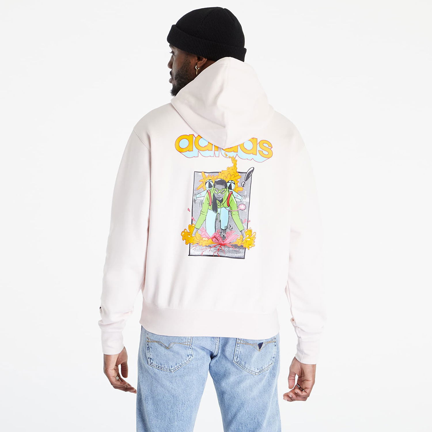 Суитчър adidas Originals 3D Print Trefoil Hoody Бяло | IC5567, 0