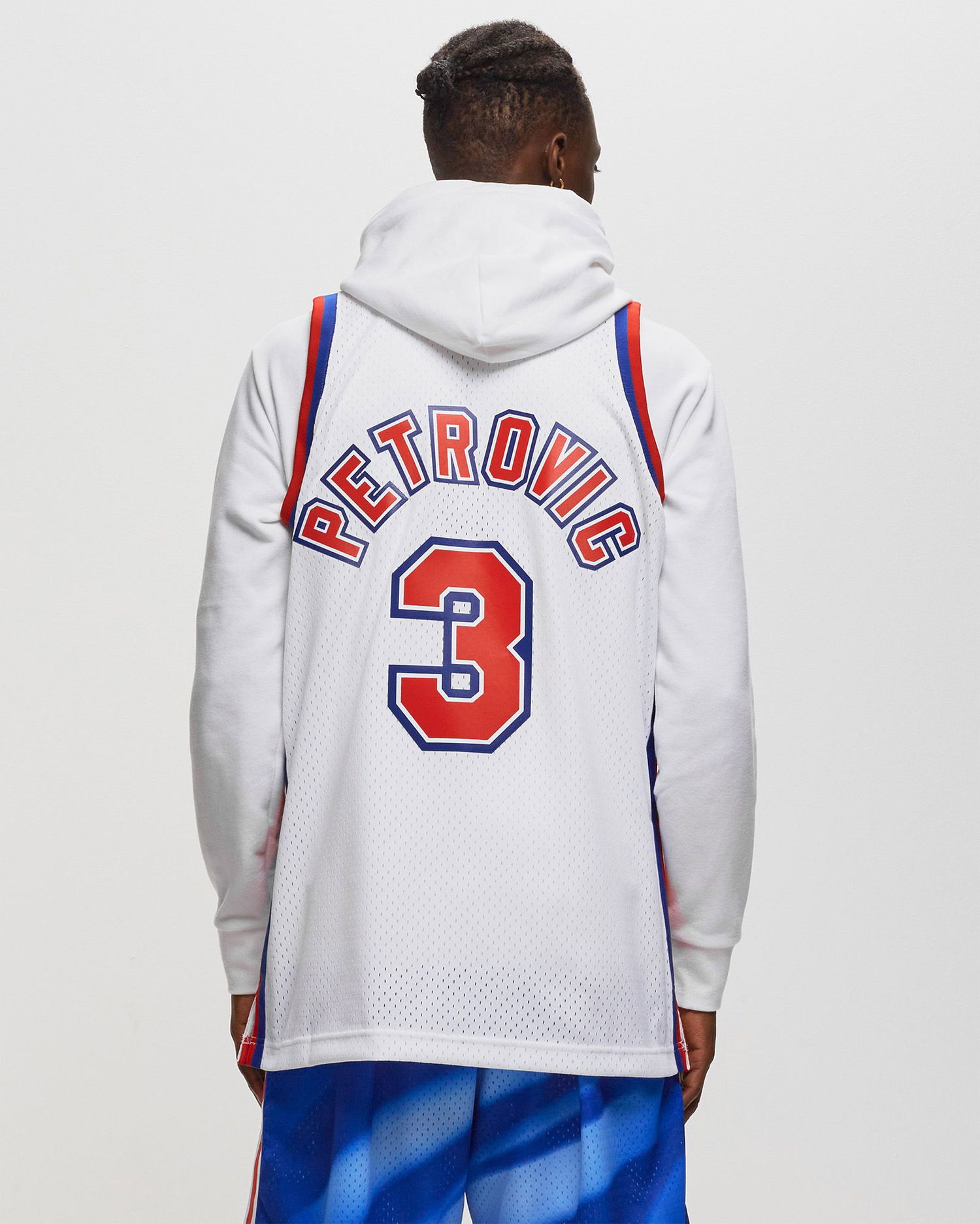 Фланелка Mitchell & Ness NBA Swingman Jersey New Jersey Nets 1992-93 Drazen Petrovic #3 Бяло | SMJYLG19016-NJNWHIT92DPE, 1