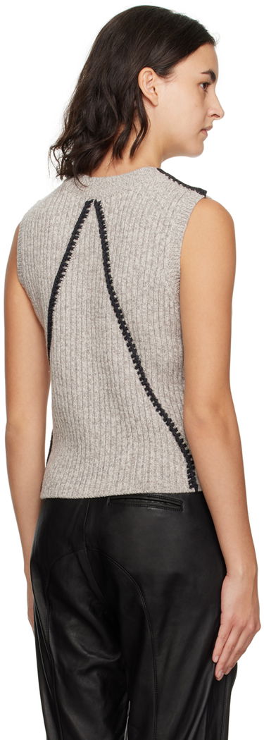 Пуловер rag & bone Ingrid Knit Vest Сиво | WAS23F044FS44, 2