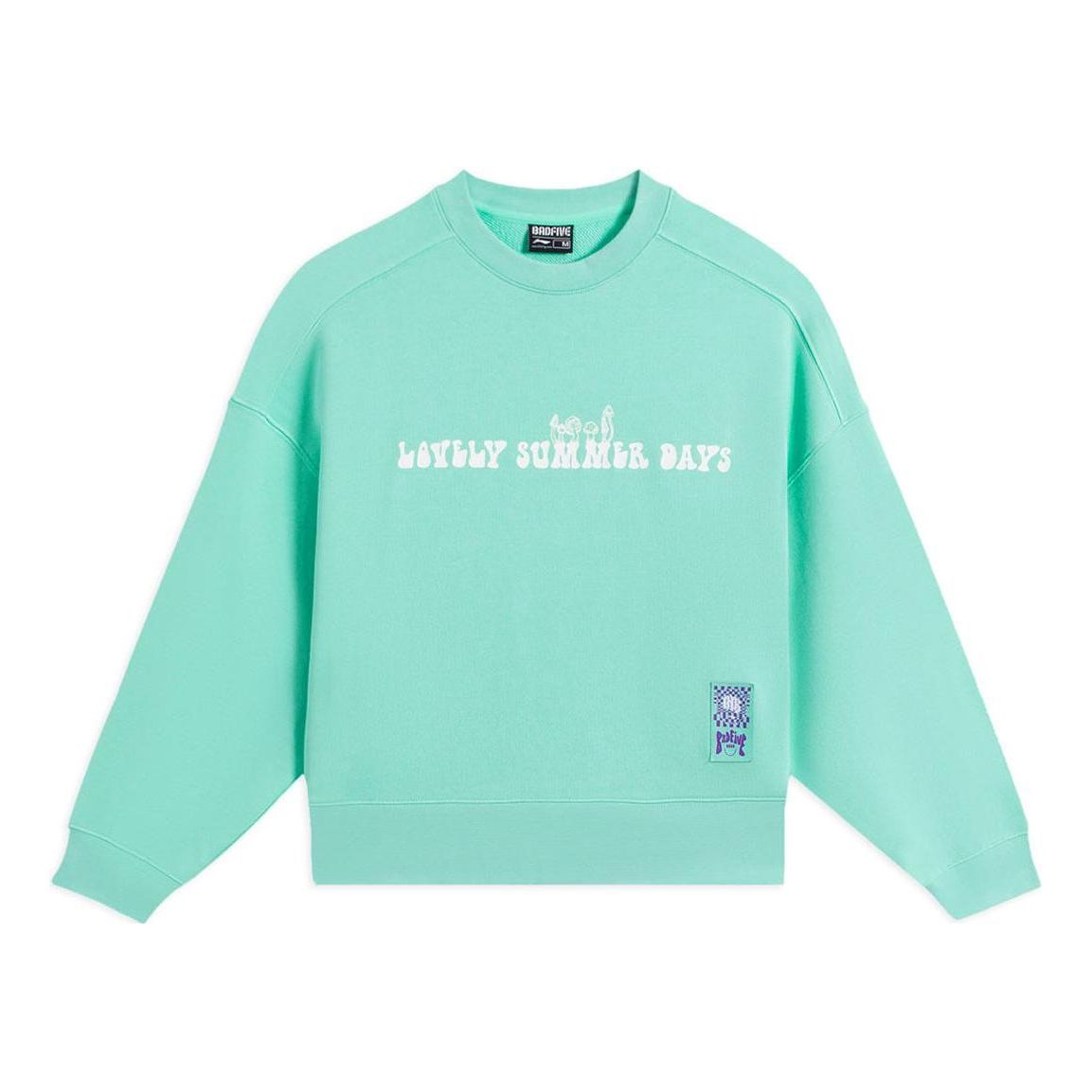 Суитчър Li-Ning Casual Pullover Aqua - Lovely Summer Days Print Зелено | AWDS662-2, 0