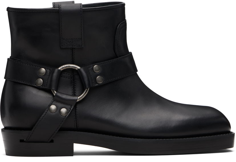 Кецове и обувки Balmain Balmain Calfskin Leather Biker Ankle Boots Черно | FM1TE365LVIT
