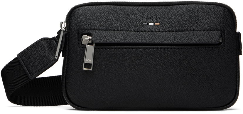 Чанта през рамо BOSS Pebble-Grained Faux-Leather Bag Черно | 50548031