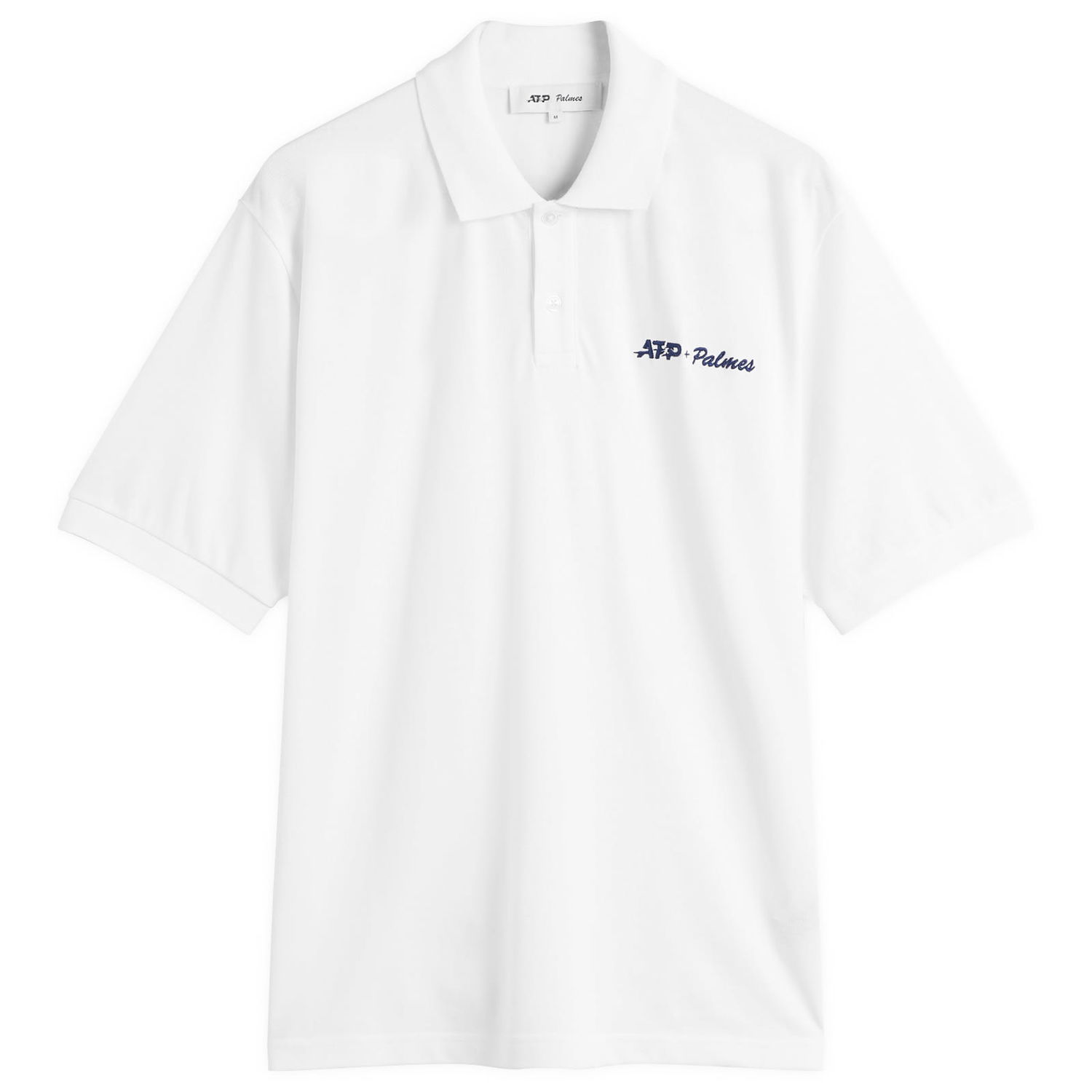 Поло тениска Palmes A.T.P. + Palmes Pique Polo Shirt, Size Small Бяло | P10-0076-001, 0
