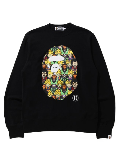 Пуловер BAPE Dragon x Ball Z Baby Milo Big Ape Head Crewneck Черно | 002SWG231914XBLK