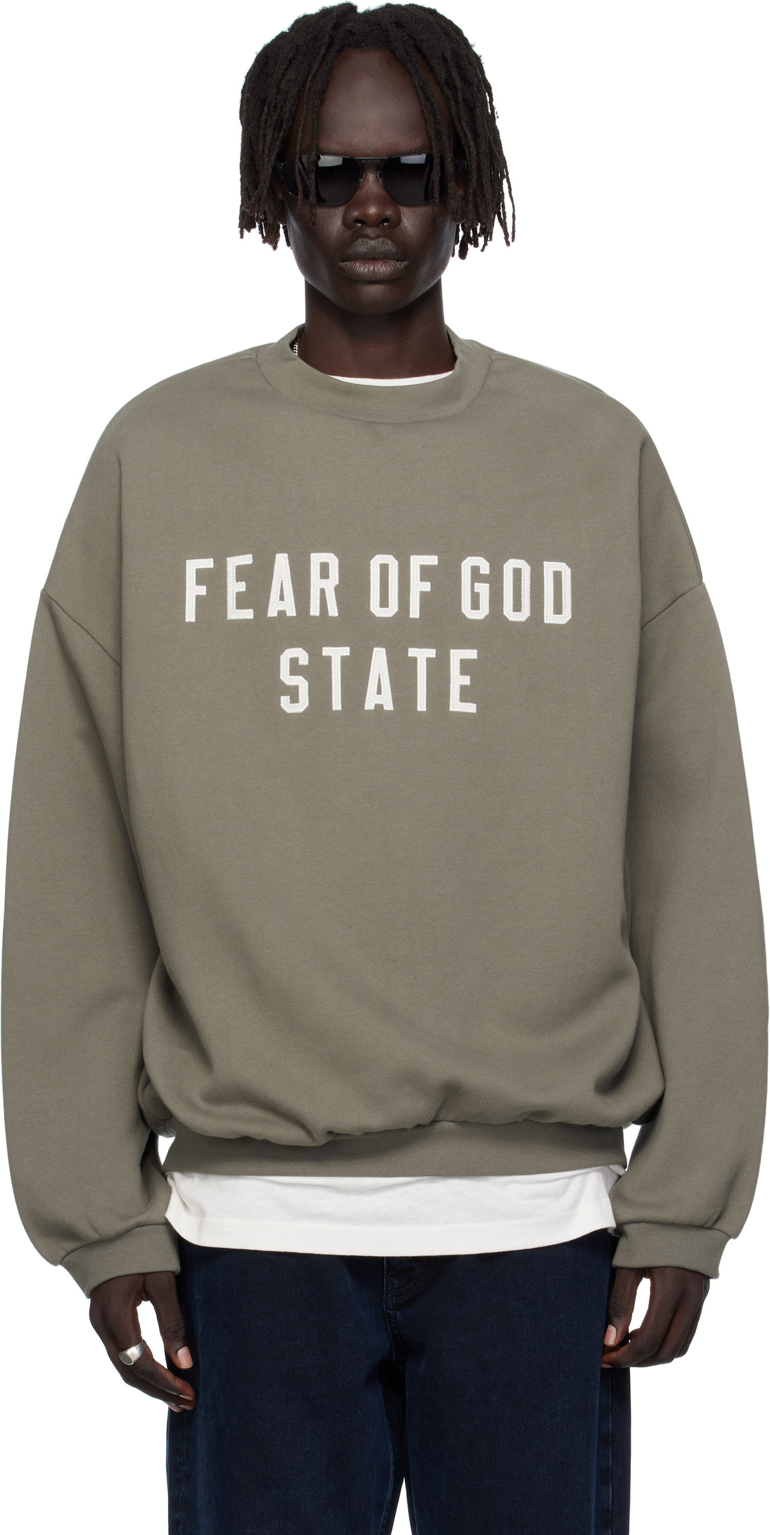 Суитчър Fear of God Fear of God ESSENTIALS 90s Fit Fleece Crewneck Sweatshirt Сиво | 192SP256557F, 0