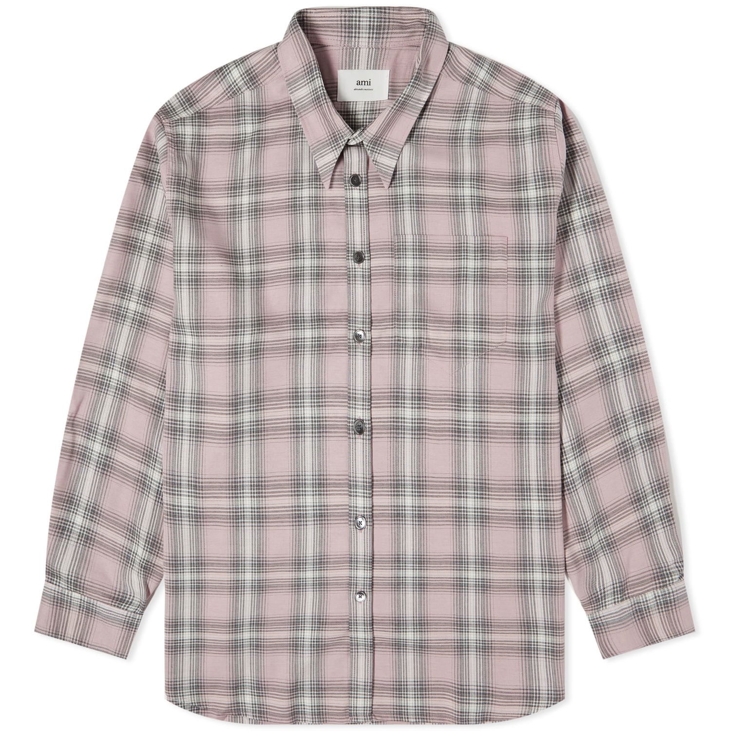 Яке AMI Check Overshirt Бургунди | HJK228-VI0010-665, 0