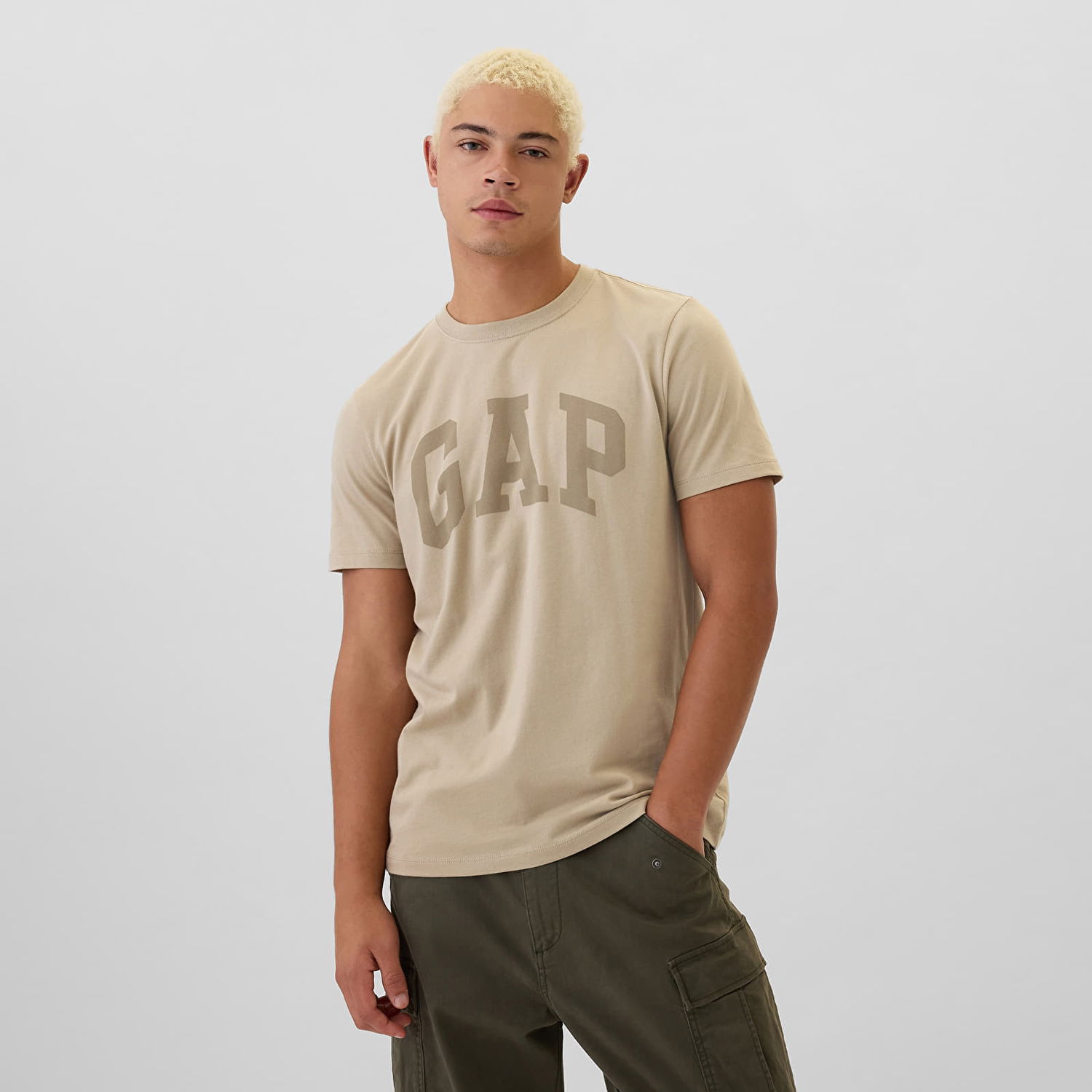 Тениска GAP T-shirt Logo Tee Khaki M Бежово | 542157-03, 0