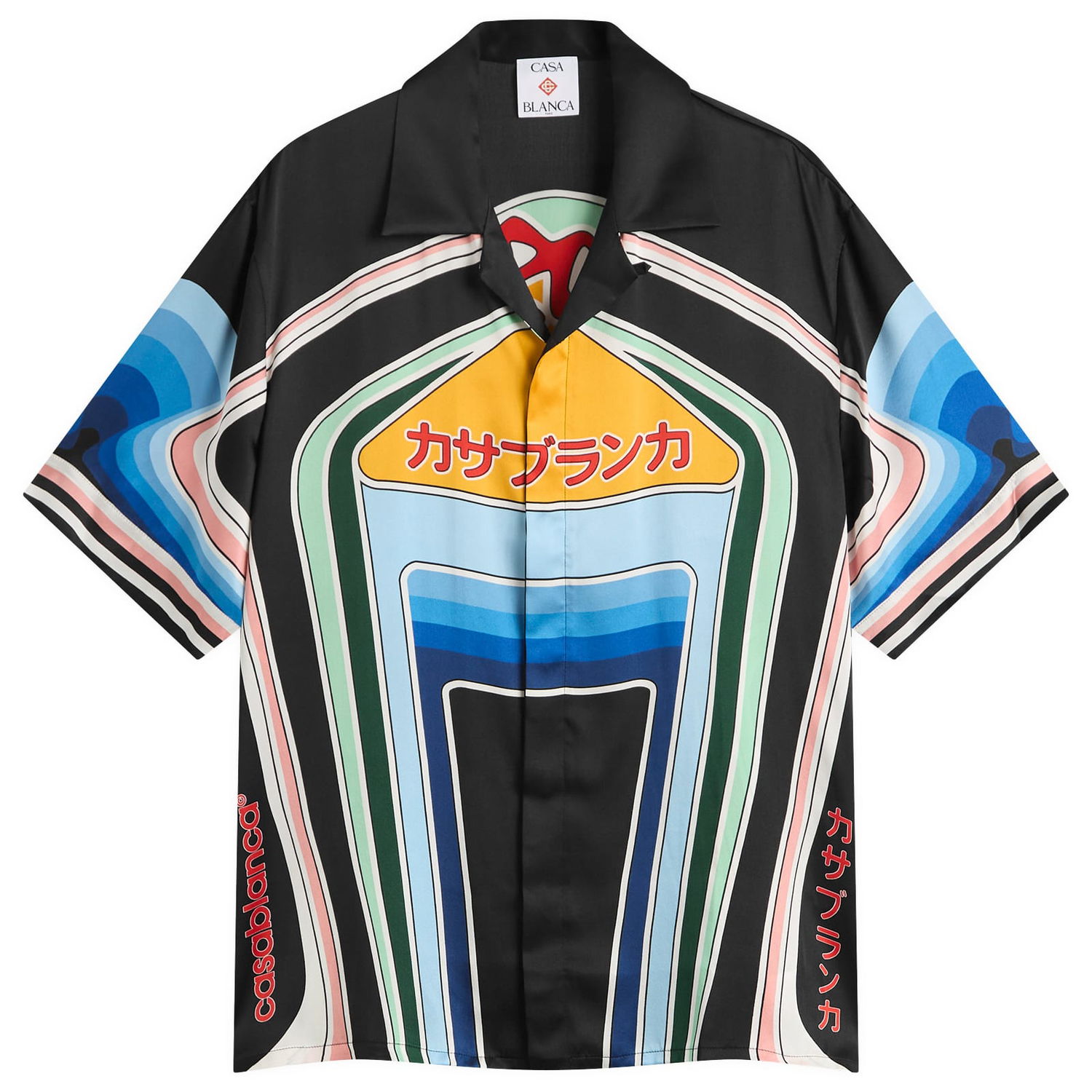 Риза Casablanca Casablanca Graphic Short Sleeve Shirt, Size Large Черно | MPF25-SH-003-06, 1