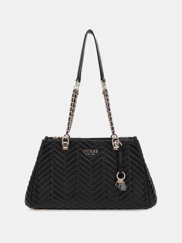 Дамска чанта GUESS Quilted Shopper Bag Черно | HWQG9508090, 0