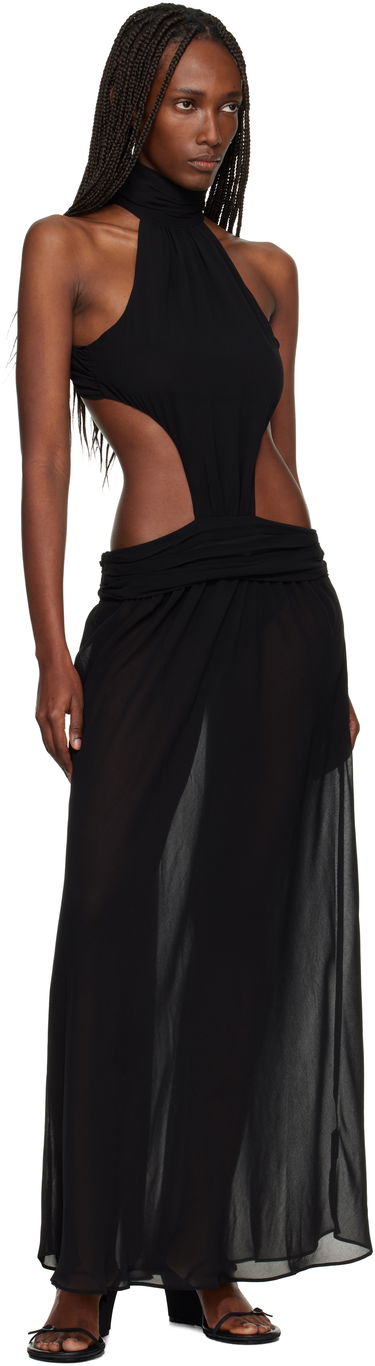 Pокля GUIZIO Marais Halter Cut-Out Maxi Dress Черно | H25411W096, 3