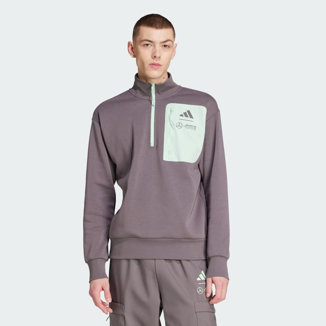 Суитчър adidas Performance Mercedes AMG Petronas Formula One Team Premium Fleece Sweatshirt Лилаво | JY3076, 0