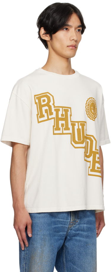 Тениска Rhude Rhude Collegiate Crest T-Shirt Бяло | RHPF25TT23012, 1