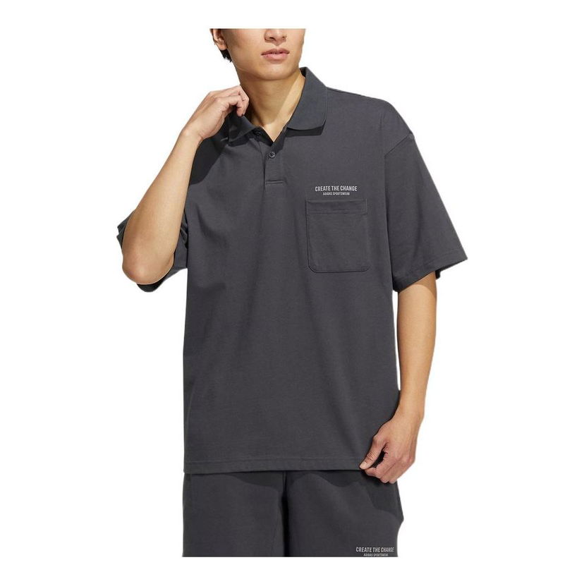 Поло тениска adidas Originals Training Series Logo Polo Shirt Сиво | HZ7046