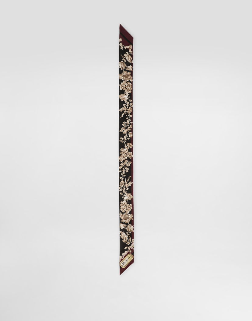 Шал Dolce & Gabbana Dolce & Gabbana Floral Print Silk Twill Bandeau Бургунди | FS215AGDC9DHH4OX