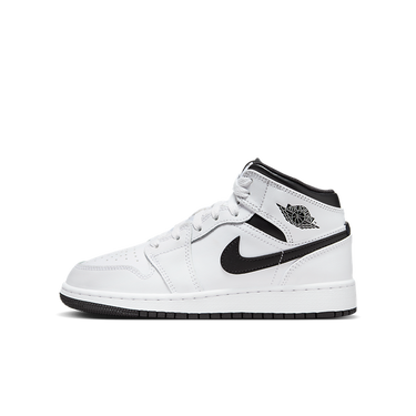 Кецове и обувки Jordan Air Jordan 1 Mid "White Black" GS Бяло | DQ8423-132, 0