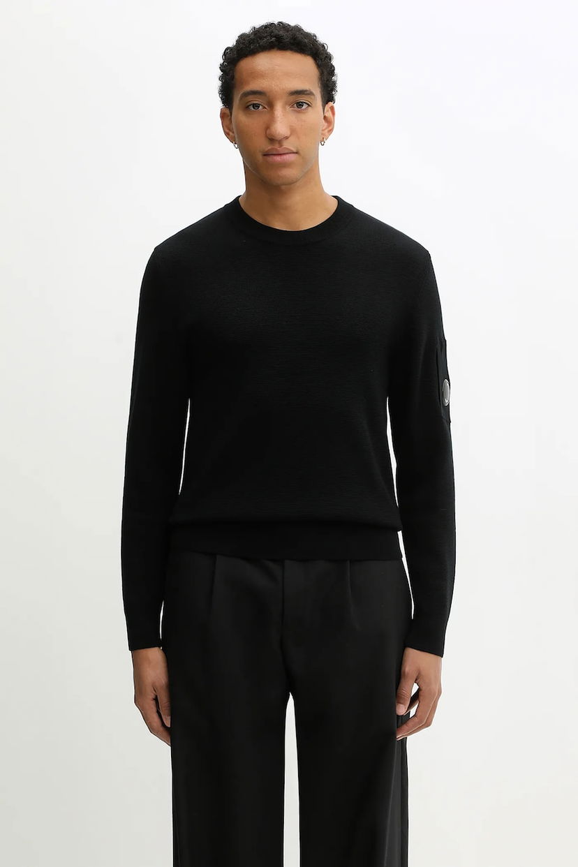 Пуловер C.P. Company Crew Neck Wool Blend Sweater Черно | 19CMKN200A006595A