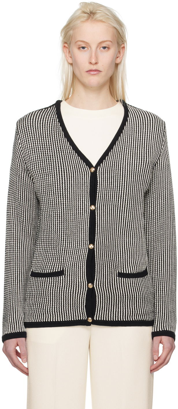 Пуловер Anine Bing Striped Knit Cardigan Черно | A-09-0316-073