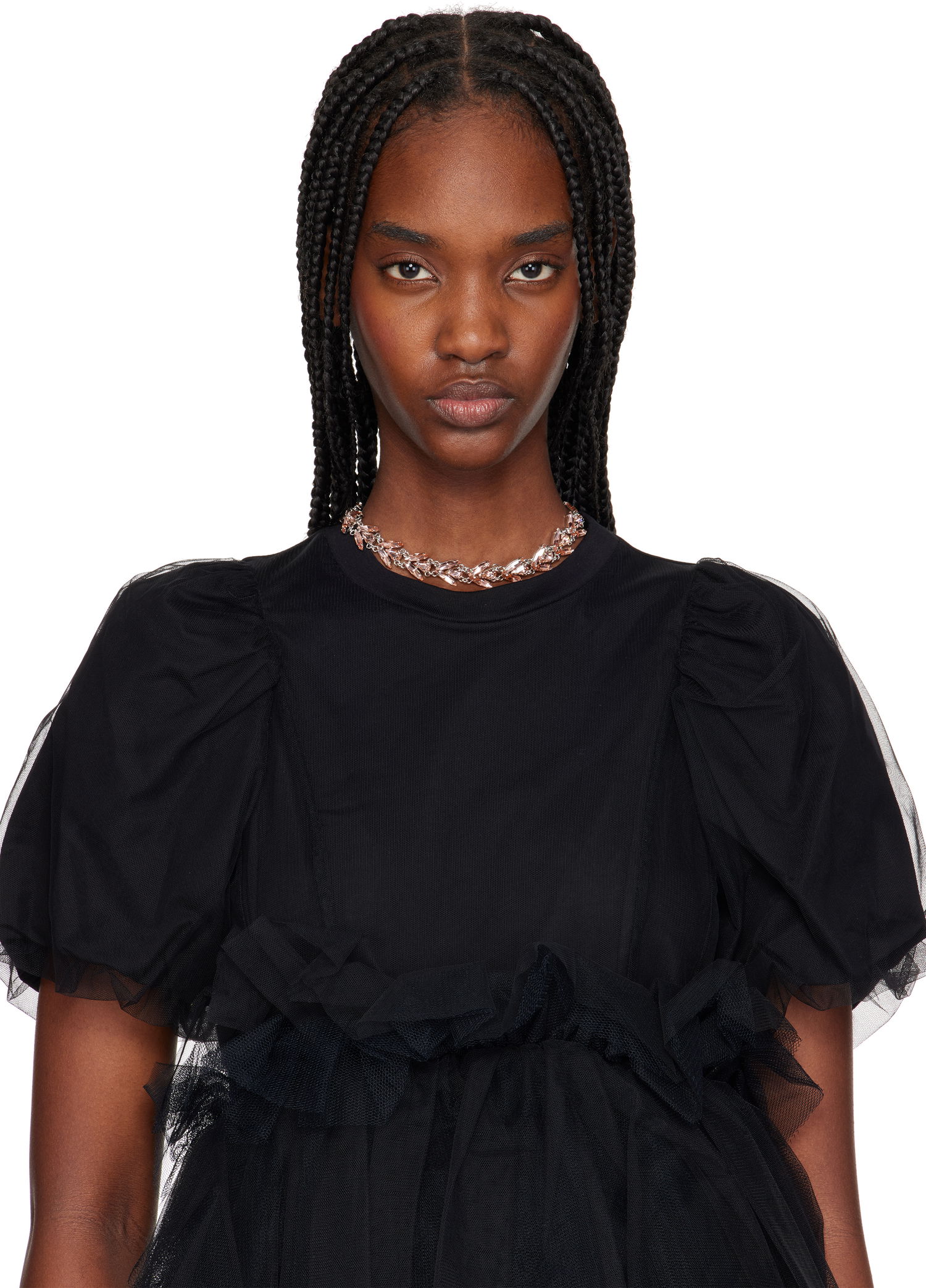 Колие Simone Rocha Simone Rocha Crystal Floret Necklace Розово | NKS77 0903, 1