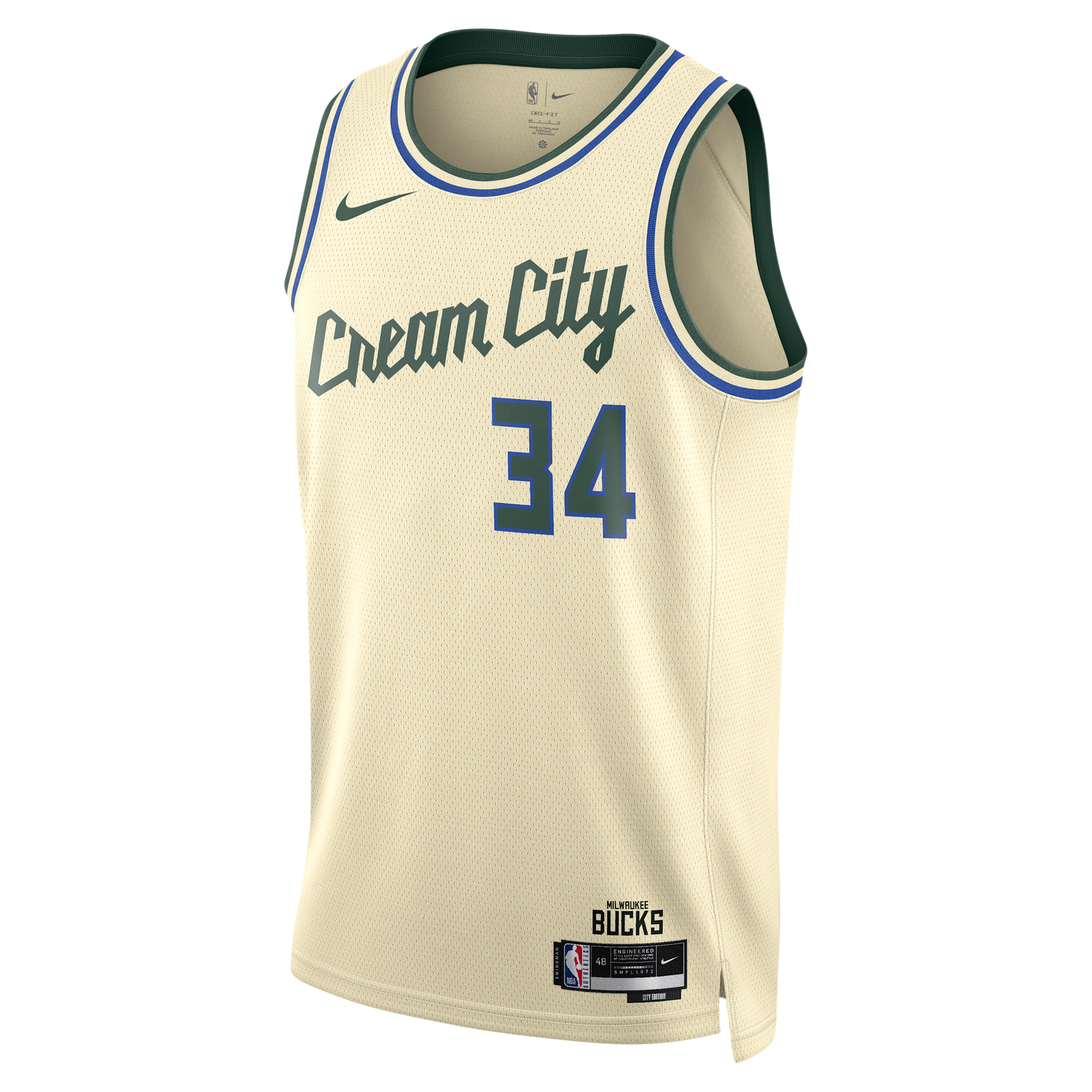 Фланелка Nike Giannis Antetokounmpo Milwaukee Bucks City Edition NBA Swingman Jersey Cream City Бежово | HM5988-281, 0