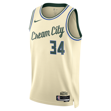 Фланелка Nike Giannis Antetokounmpo Milwaukee Bucks City Edition NBA Swingman Jersey Cream City Бежово | HM5988-281, 0