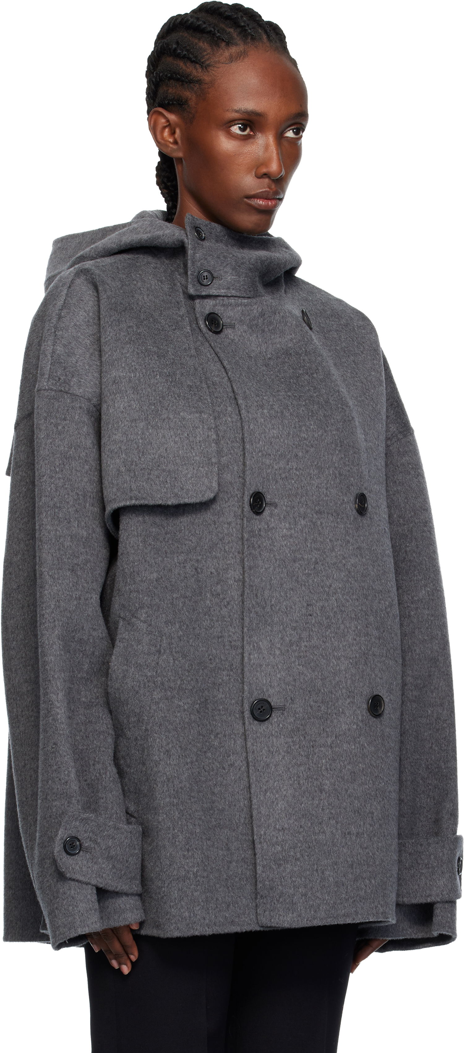 Палта JW Anderson JW Anderson Oversized Peacoat Сиво | CO0343-PG1559, 1