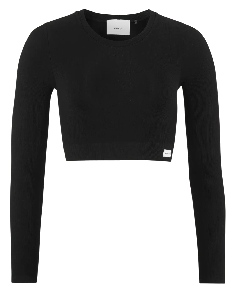 Съкратен топ Craft Craft Collective Rib Cropped Long Sleeve T-Shirt Черно | 1916014-999000, 1