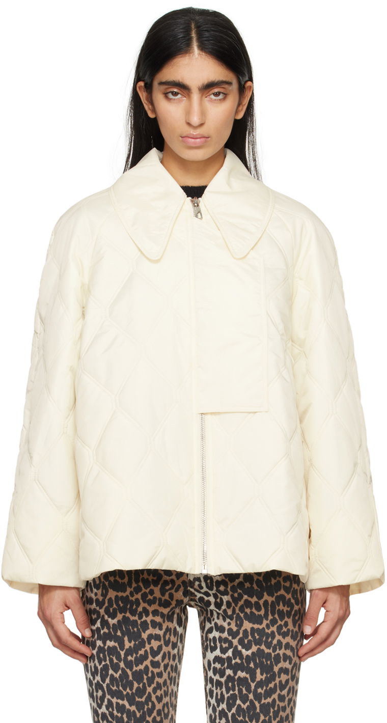 Пухо яке GANNI Ganni Quilted Jacket Бяло | F8641, 0
