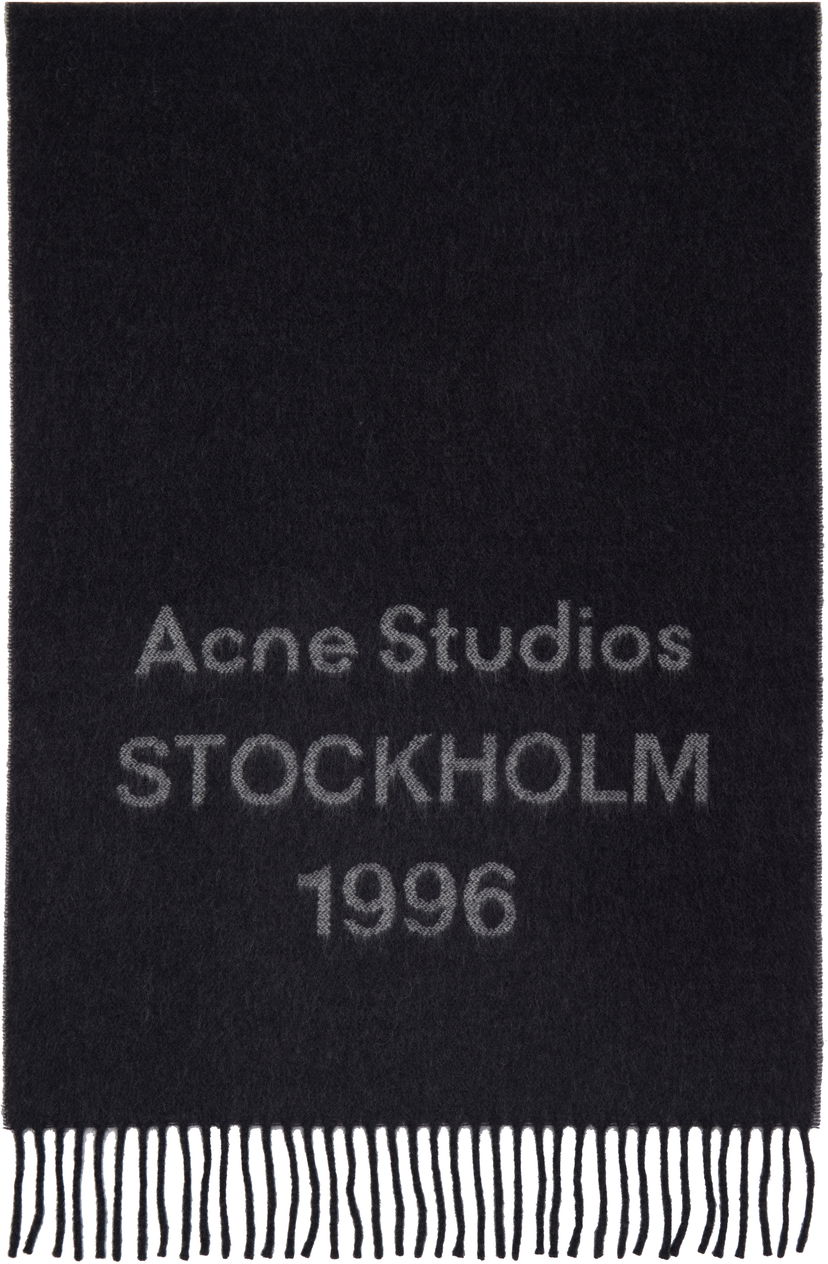 Шал Acne Studios STOCKHOLM 1996 Fringed Scarf Черно | CA0398-