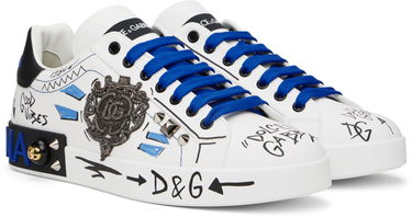 Кецове и обувки Dolce & Gabbana White Portofino Embroidery & Studs Sneakers Многоцветен | CS1772AH494, 3