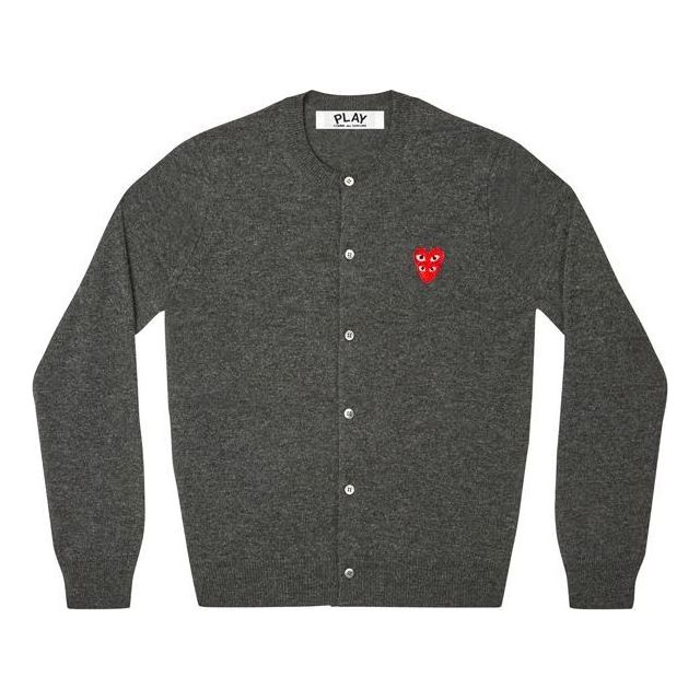 Пуловер Comme des Garçons COMME des GARCONS PLAY Cardigan with Red Emblem Сиво | AZ-N075-051-2