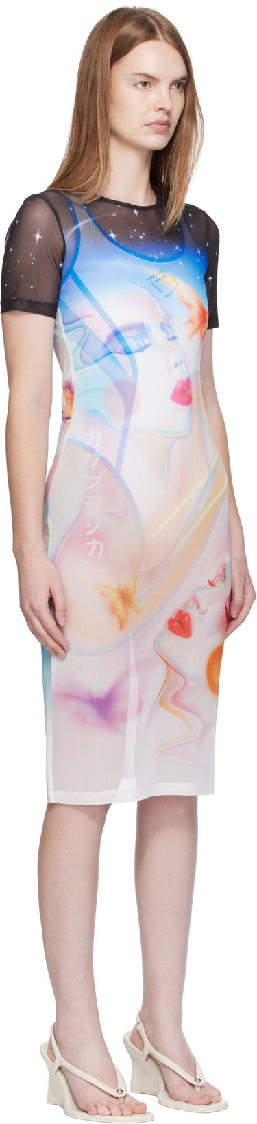 Pокля Casablanca Casablanca Printed Mesh Midi Dress Многоцветен | WPF25-JDR-010-01, 1
