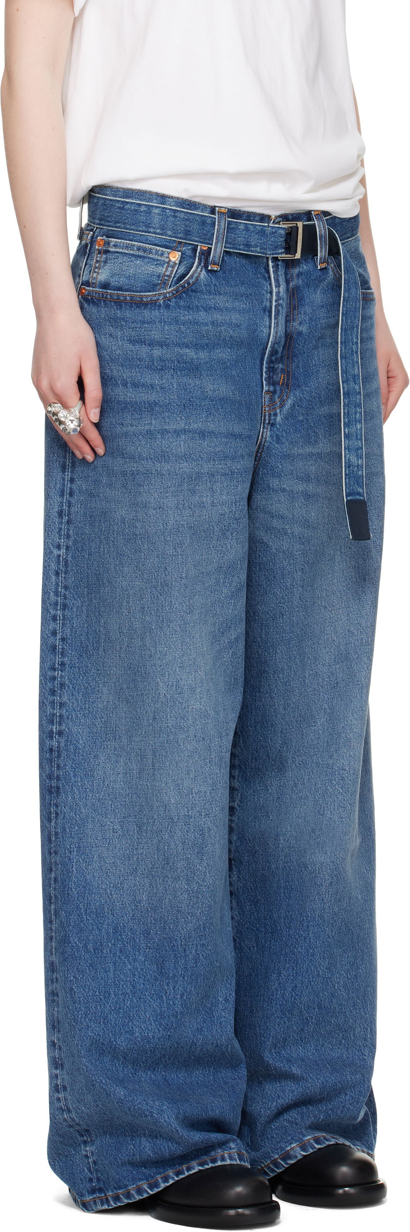 Дънки sacai Levi's Edition Wide-Leg Jeans by Sacai Синьо | 25-0962S, 1