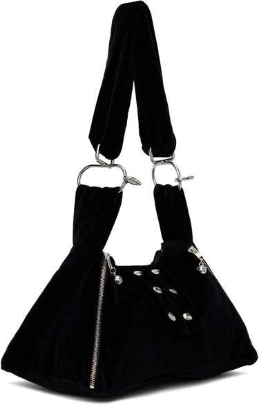 Чанта през рамо Chopova Lowena Chopova Lowena Mini Pyramid Velvet Shoulder Bag Черно | 6442, 1
