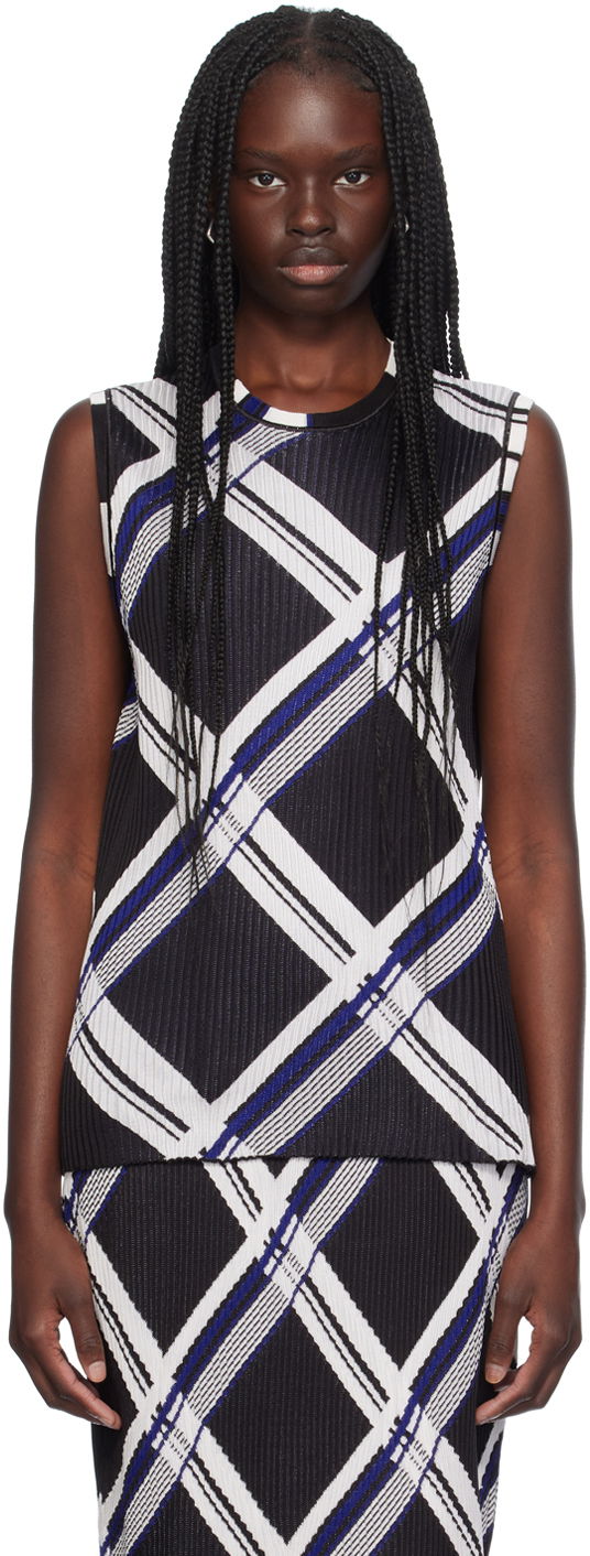 Потник Burberry Silk Check Tank Top Черно | 8088896