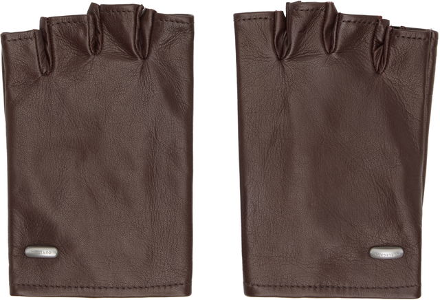 Leather Fingerless Biker Gloves