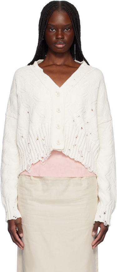 Пуловер Marni Marni Distressed Cropped Cardigan Бяло | CDMD0403A0 UFC658, 0