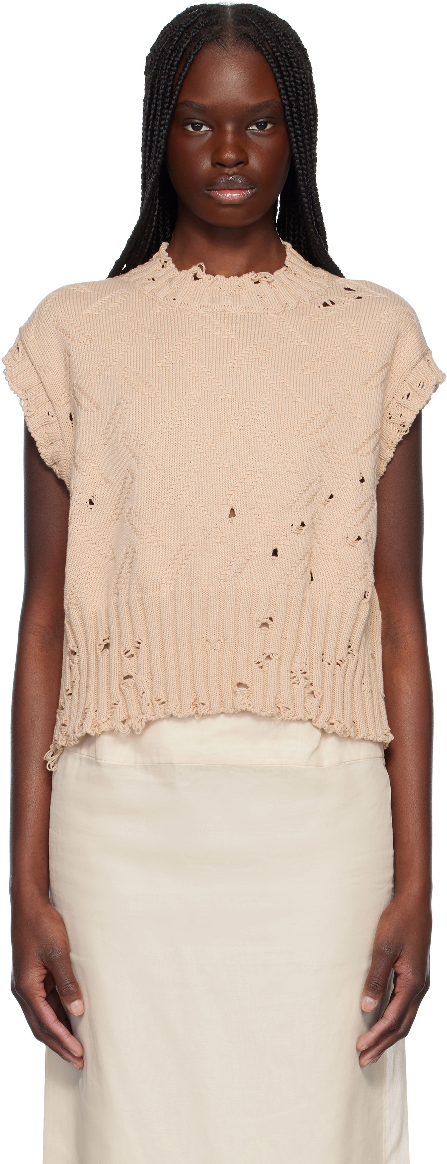 Пуловер Marni Marni Jacquard 3D Disheveled Cotton Sweater Бежово | GCMD0605A0 UFC658, 0
