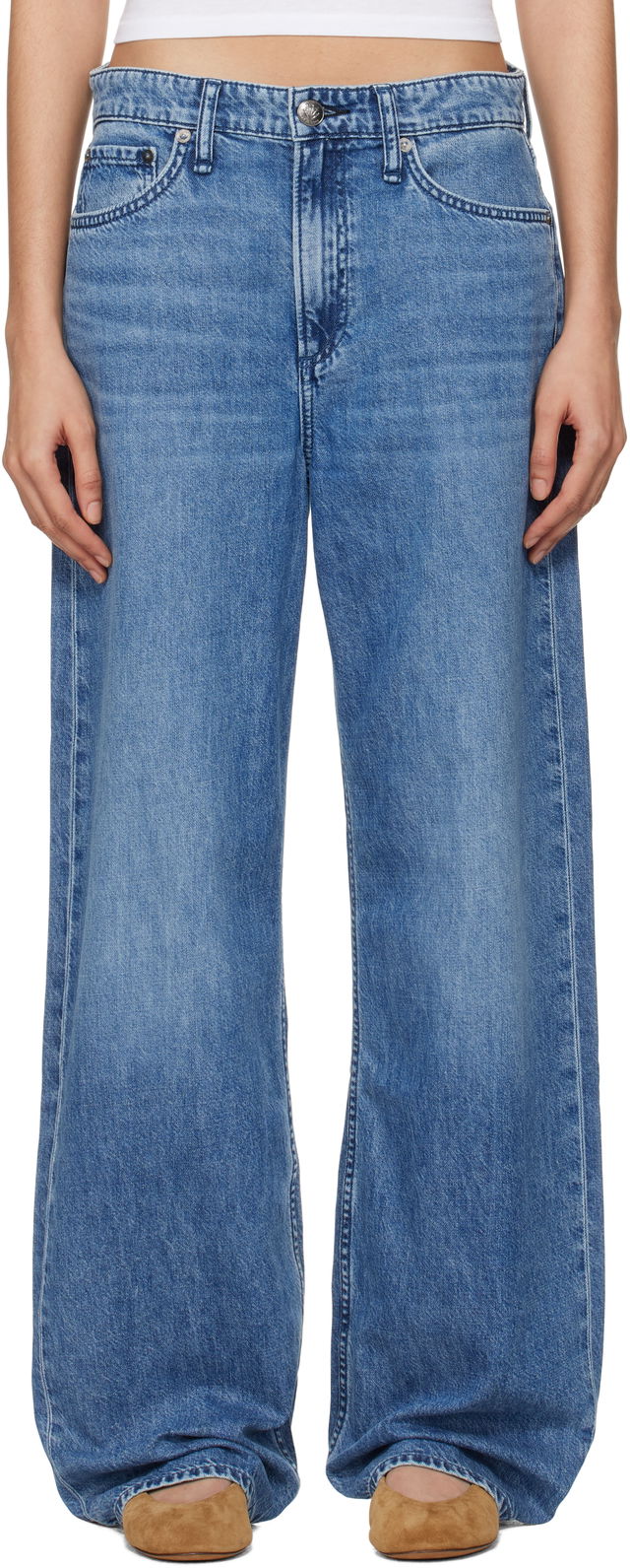 Rag & Bone 'The Logan' Mid-Rise Wide Leg Jeans
