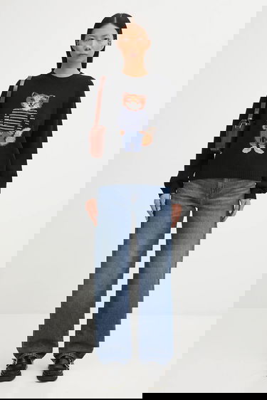 Пуловер MAISON KITSUNÉ Dressed Fox Intarsia Wool Sweater Черно | PW00812KH0002, 4