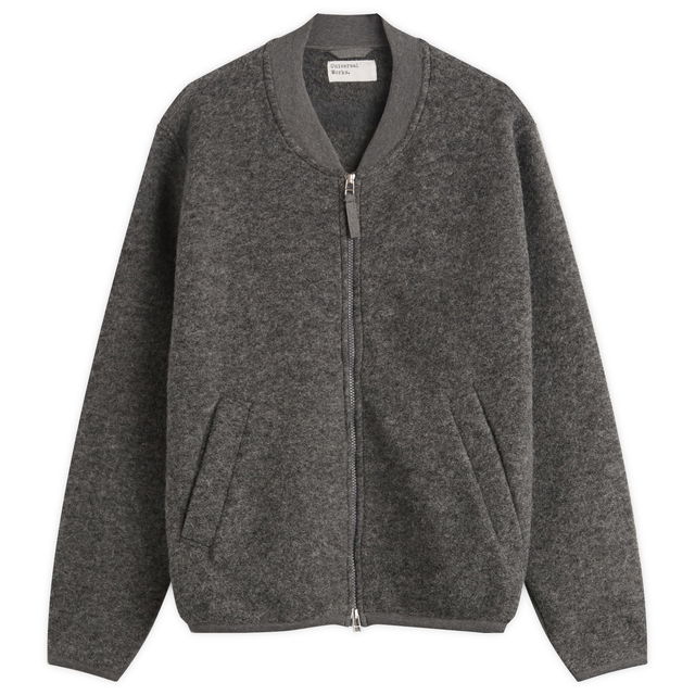 Universal Works Wool Fleece Zip Bomber Jacket