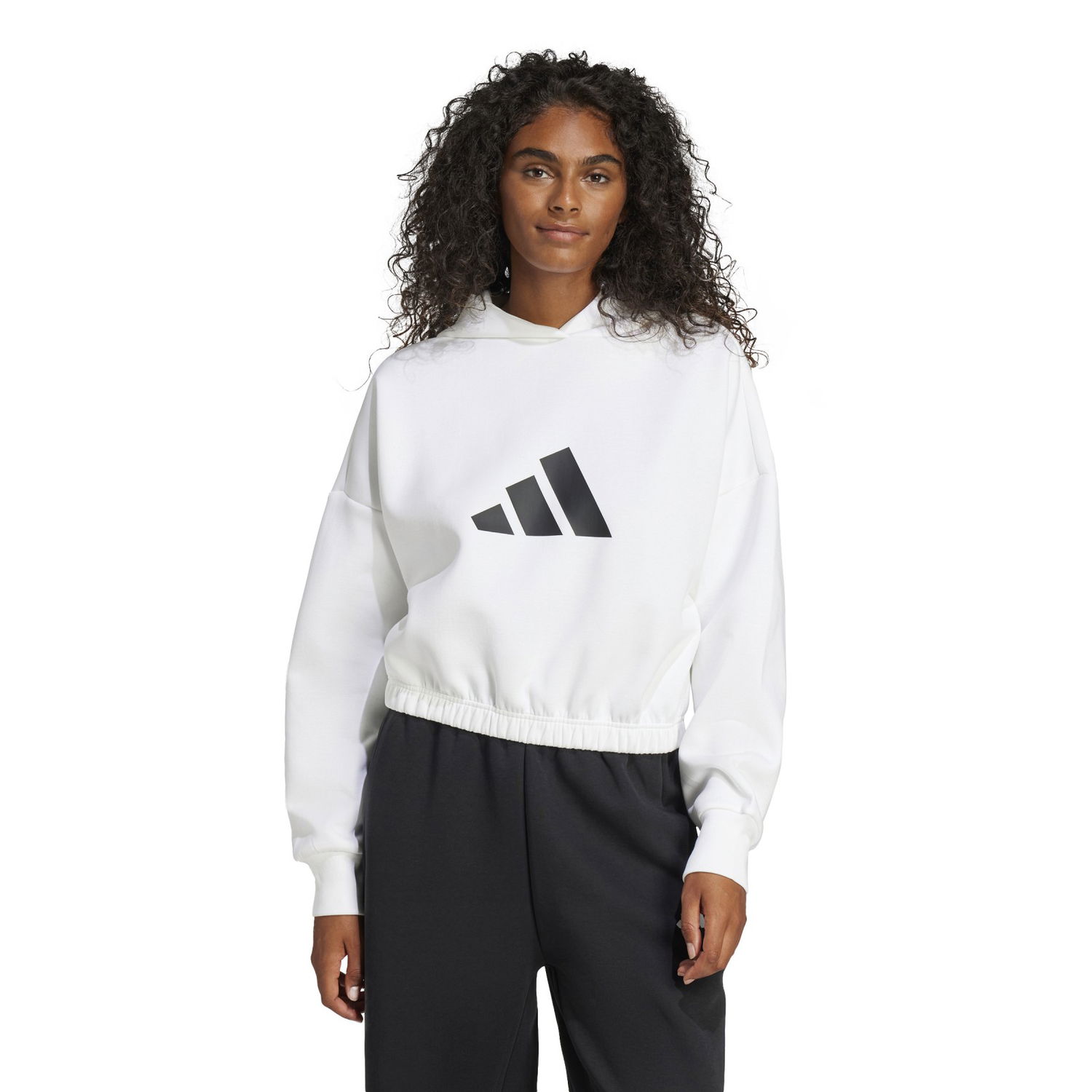 Суитчър adidas Performance Cropped Hoodie Бяло | JE0137, 1