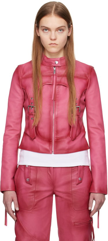 Яке Blumarine Blumarine  Leather Biker Jacket Розово | P422L051A, 0