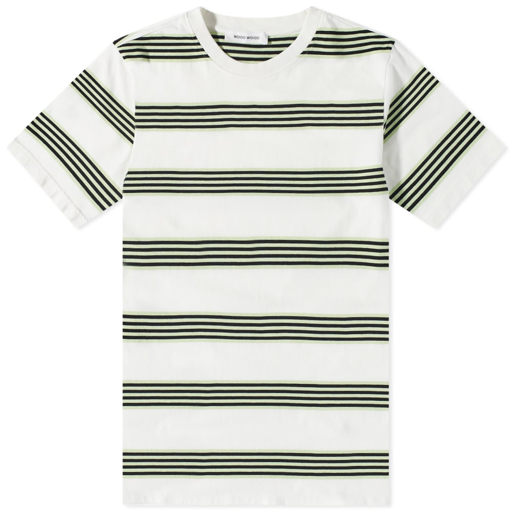 Тениска WOOD WOOD Sami Retro Striped Tee Зелено | 12225703-2496-8011, 0