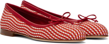 Облекло Manolo Blahnik Manolo Blahnik Veralli Ballerina Flats Червено | 424-1947, 3
