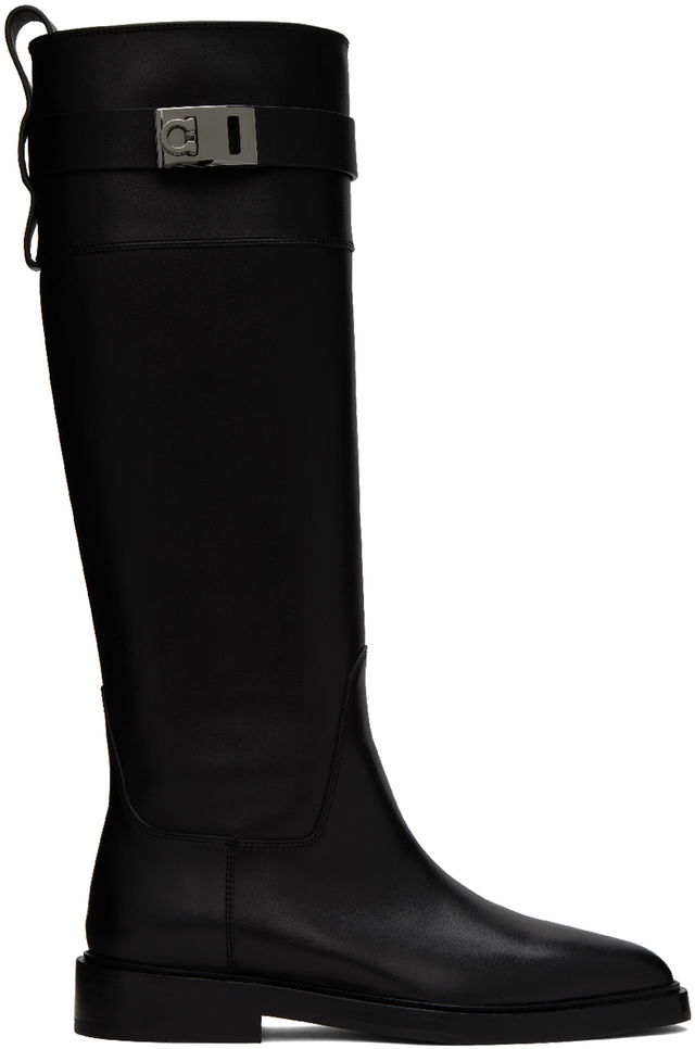 Salvatore Ferragamo Gancini Buckle Knee-High Boots
